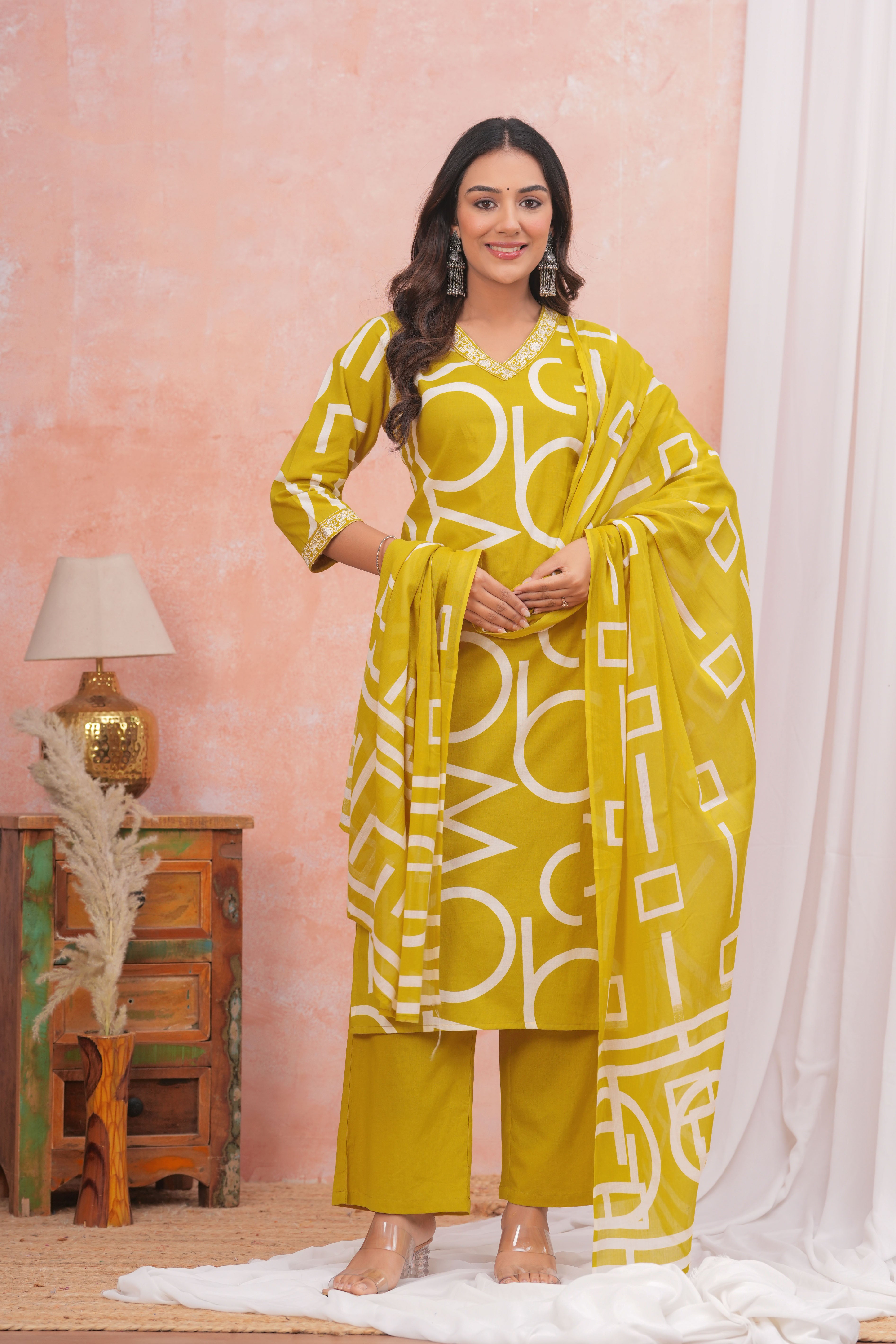 Elegant Comfort Cotton Kurta Set with Embroidery Details