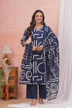 Elegant Comfort Cotton Kurta Set with Embroidery Details