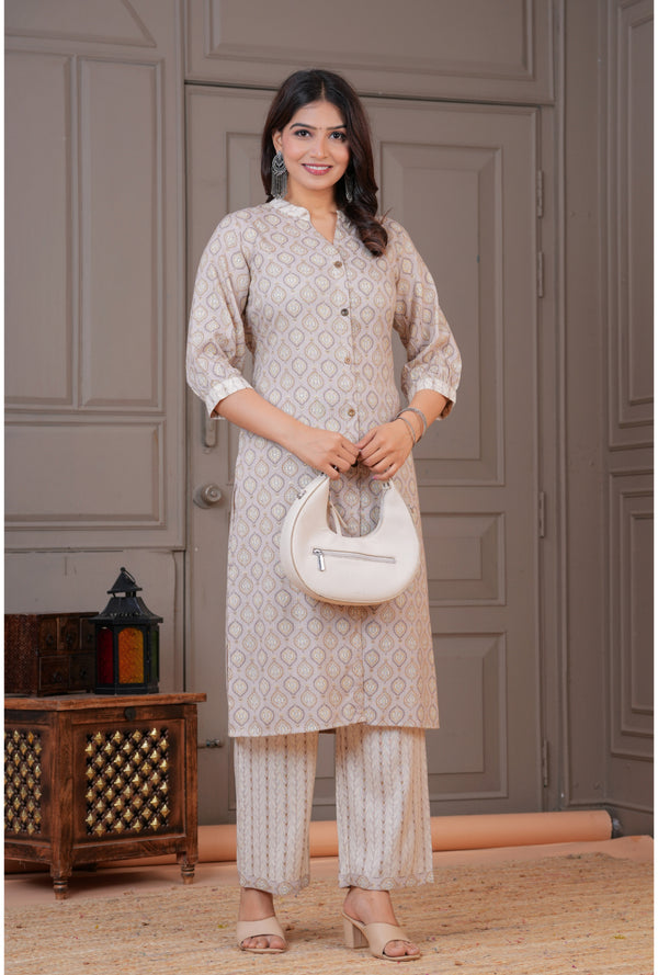 Viscose Foil Print Long Co-ord Set