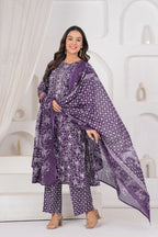 Jaipur Kurti Floral Printed Cotton Kurta Set with Embroidery & Dupatta