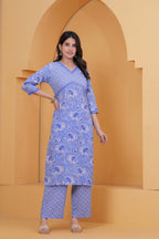 Sanganeri Print Pure Cotton 60*60 3-Piece Suit Set