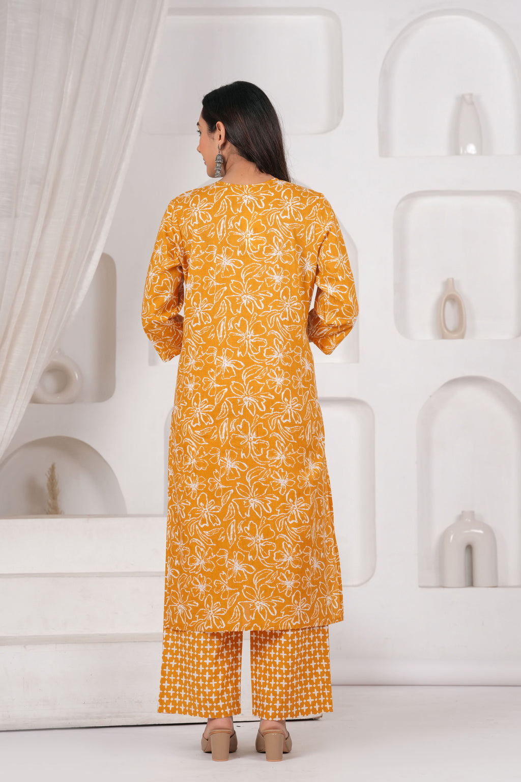 Jaipur Kurti Floral Printed Cotton Kurta Set with Embroidery & Dupatta