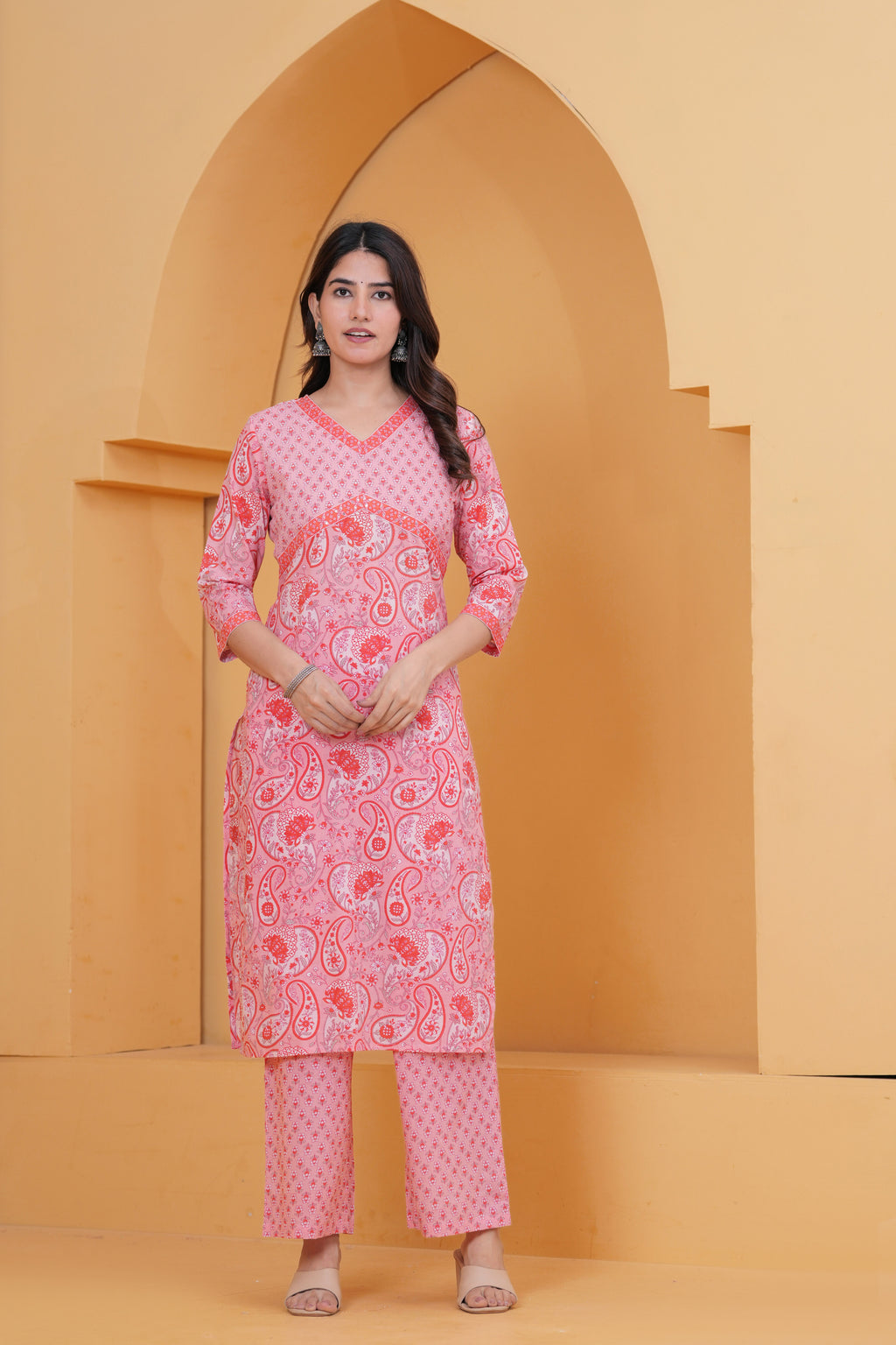 Sanganeri Print Pure Cotton 60*60 3-Piece Suit Set