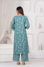 Jaipur Kurti Floral Printed Cotton Kurta Set with Embroidery & Dupatta