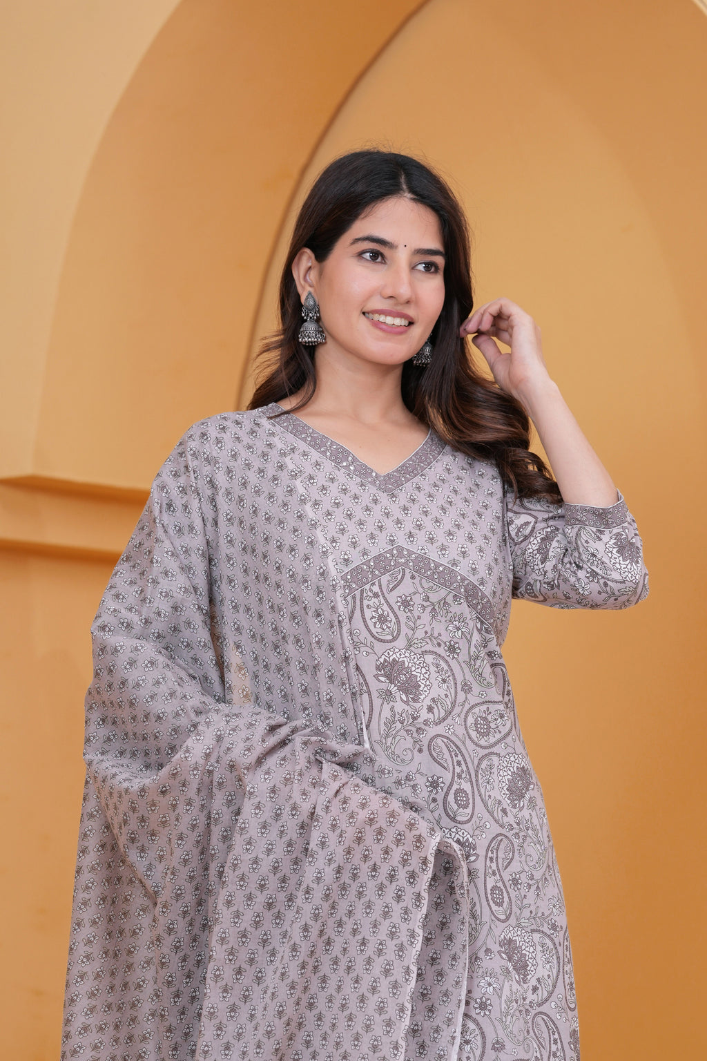 Sanganeri Print Pure Cotton 60*60 3-Piece Suit Set