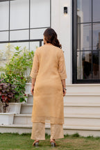 Zarizaara Special Edition:Premium Fancy Razzo Lucknowi Chikankari Kurti with Cotton Silk Pant & Embroidered Dupatta