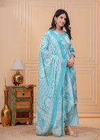 Bloom Smocked Anarkali Three-Piece Set