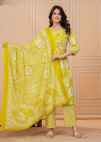 Bloom Smocked Anarkali Three-Piece Set