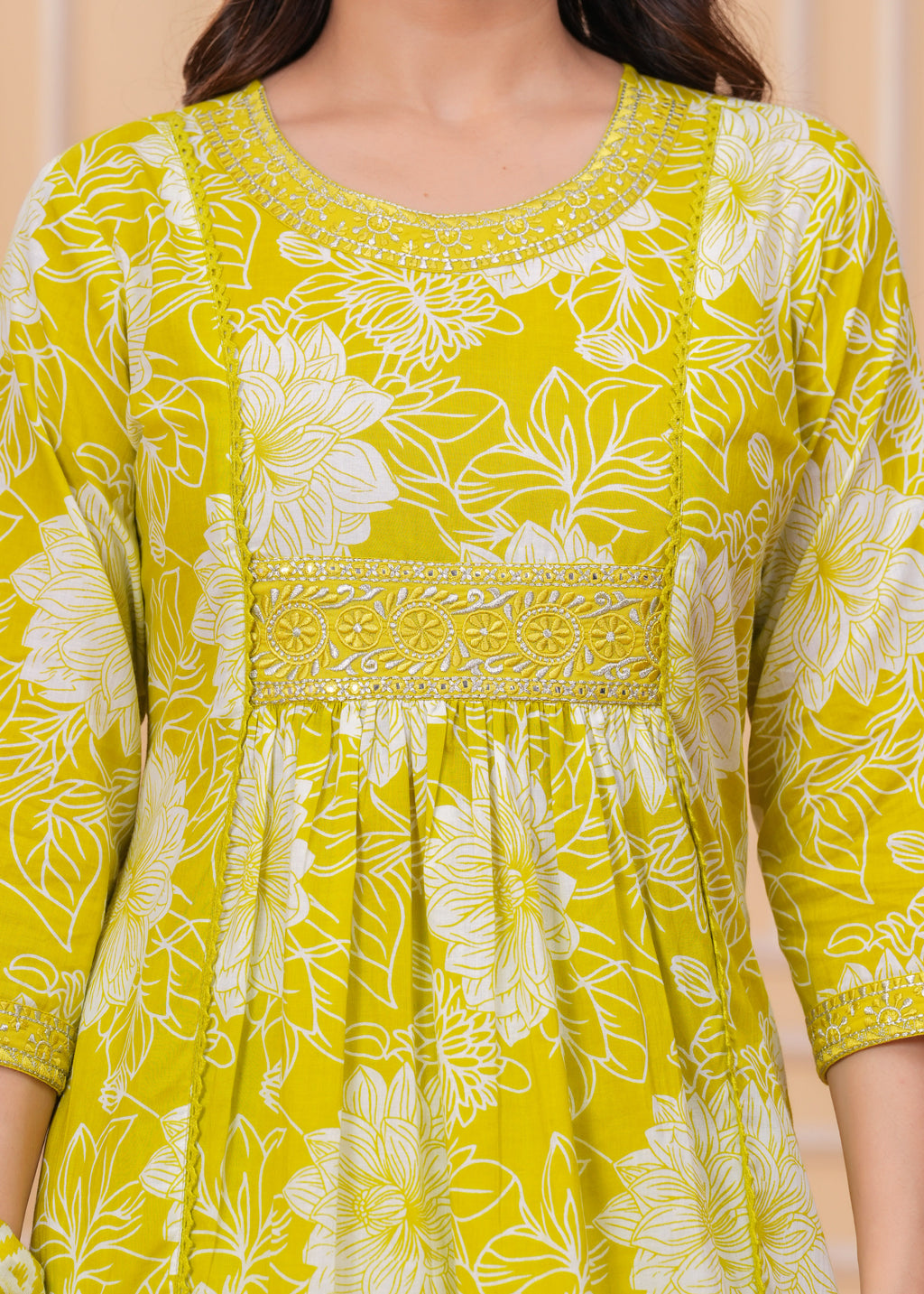 Bloom Smocked Anarkali Three-Piece Set