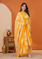 Bloom Smocked Anarkali Three-Piece Set