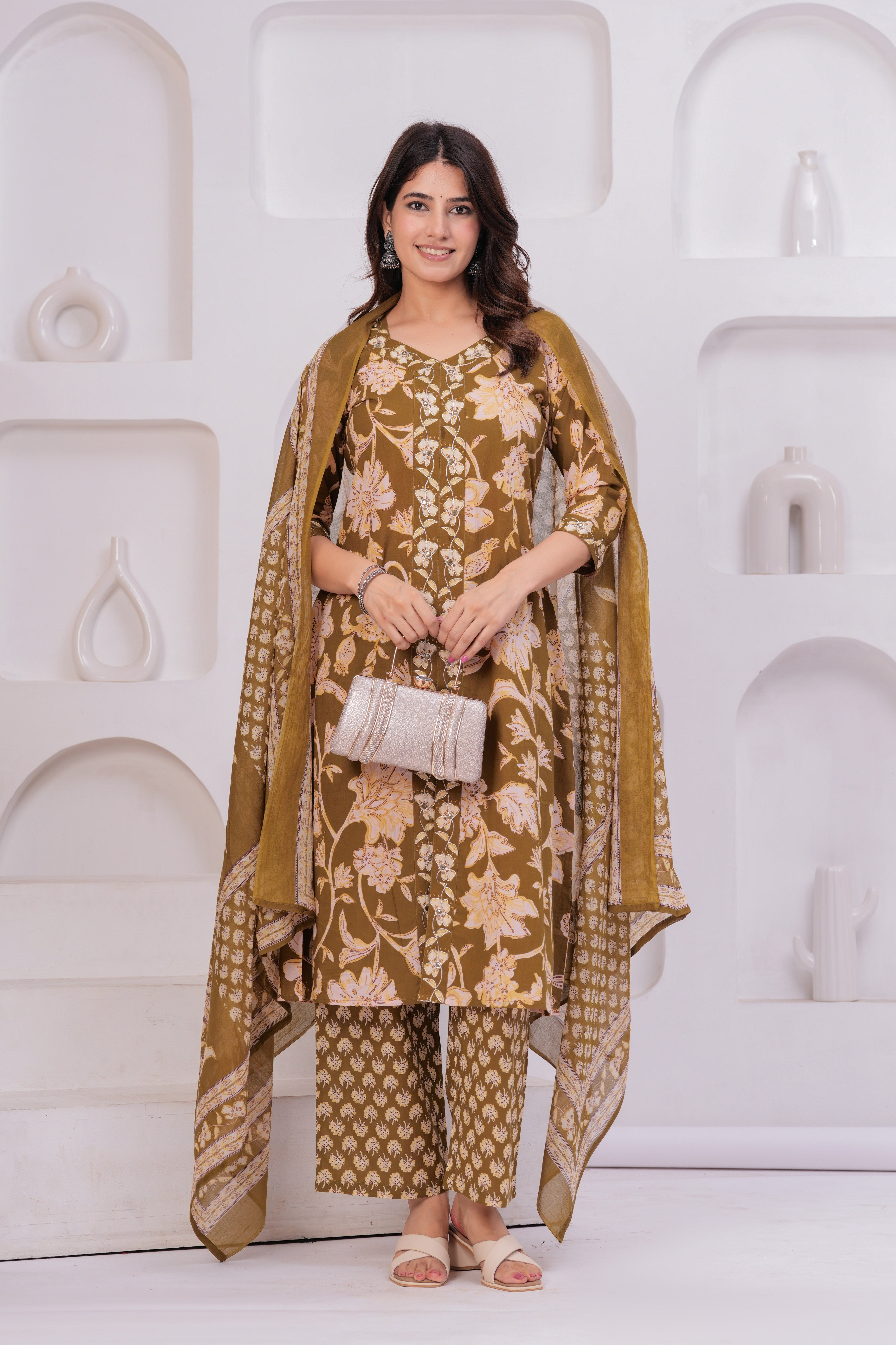 Classic Jaipuri Cotton Suit – 60×60 Fabric with Elegant Embroidery