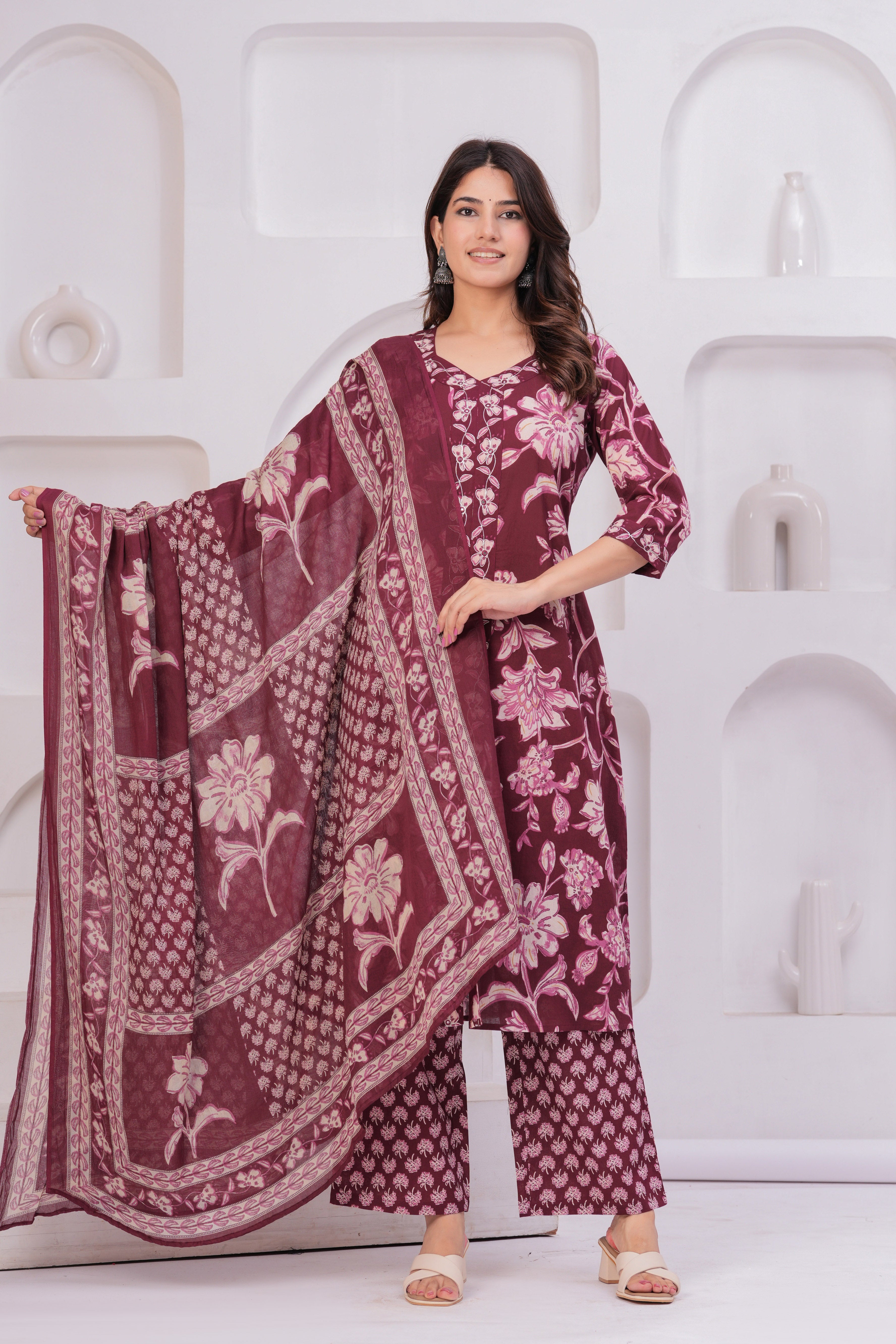 Classic Jaipuri Cotton Suit – 60×60 Fabric with Elegant Embroidery