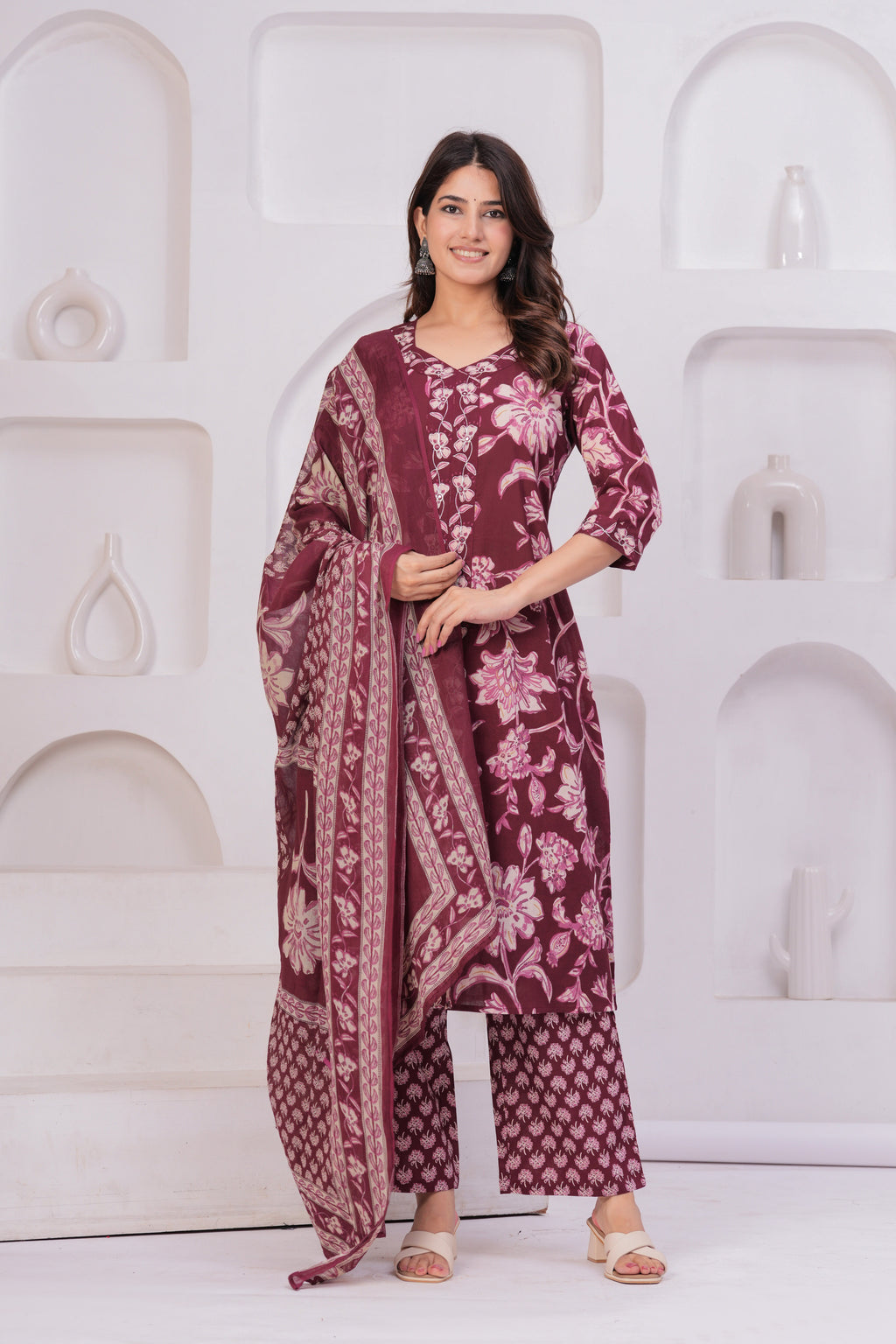 Classic Jaipuri Cotton Suit – 60×60 Fabric with Elegant Embroidery