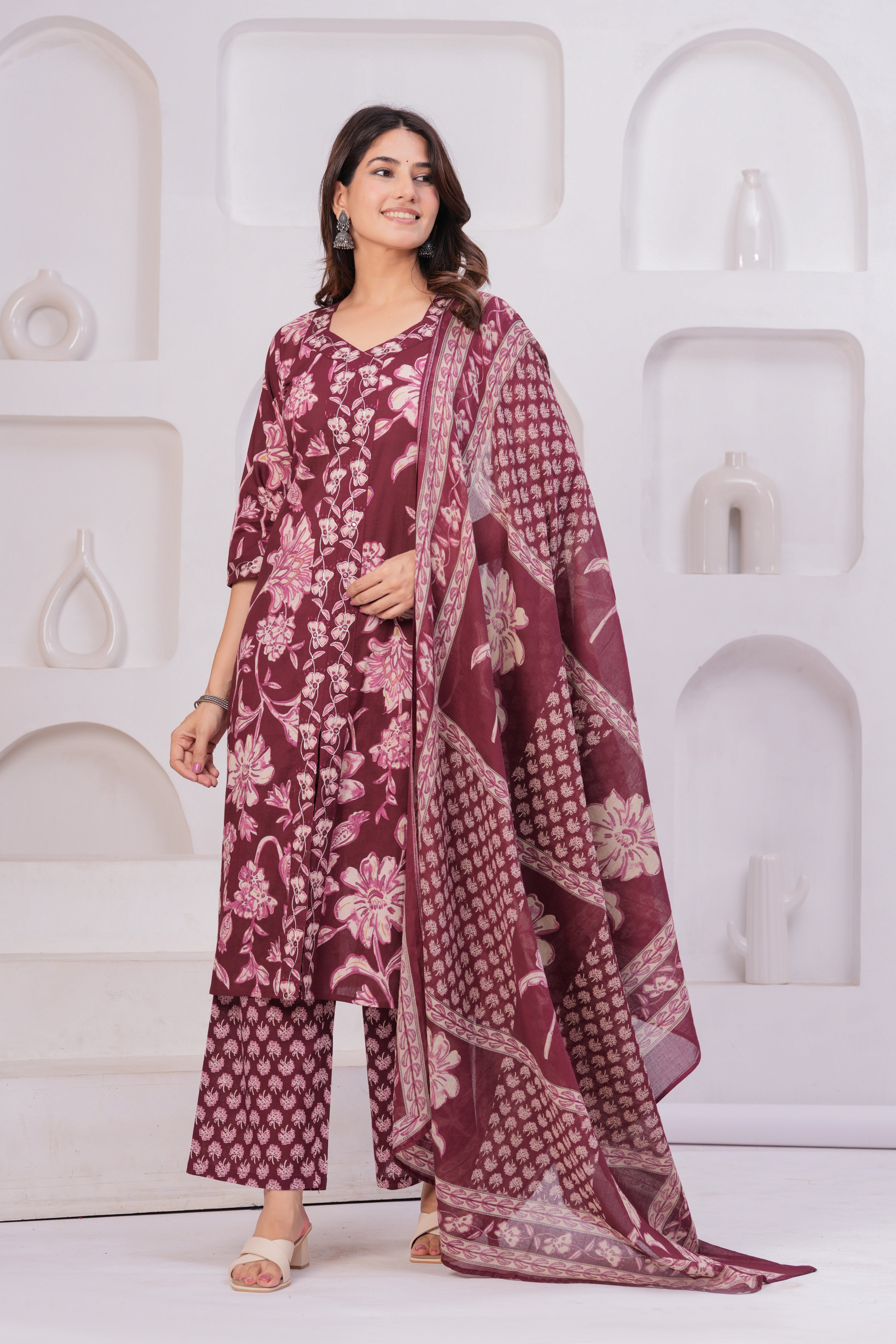 Classic Jaipuri Cotton Suit – 60×60 Fabric with Elegant Embroidery