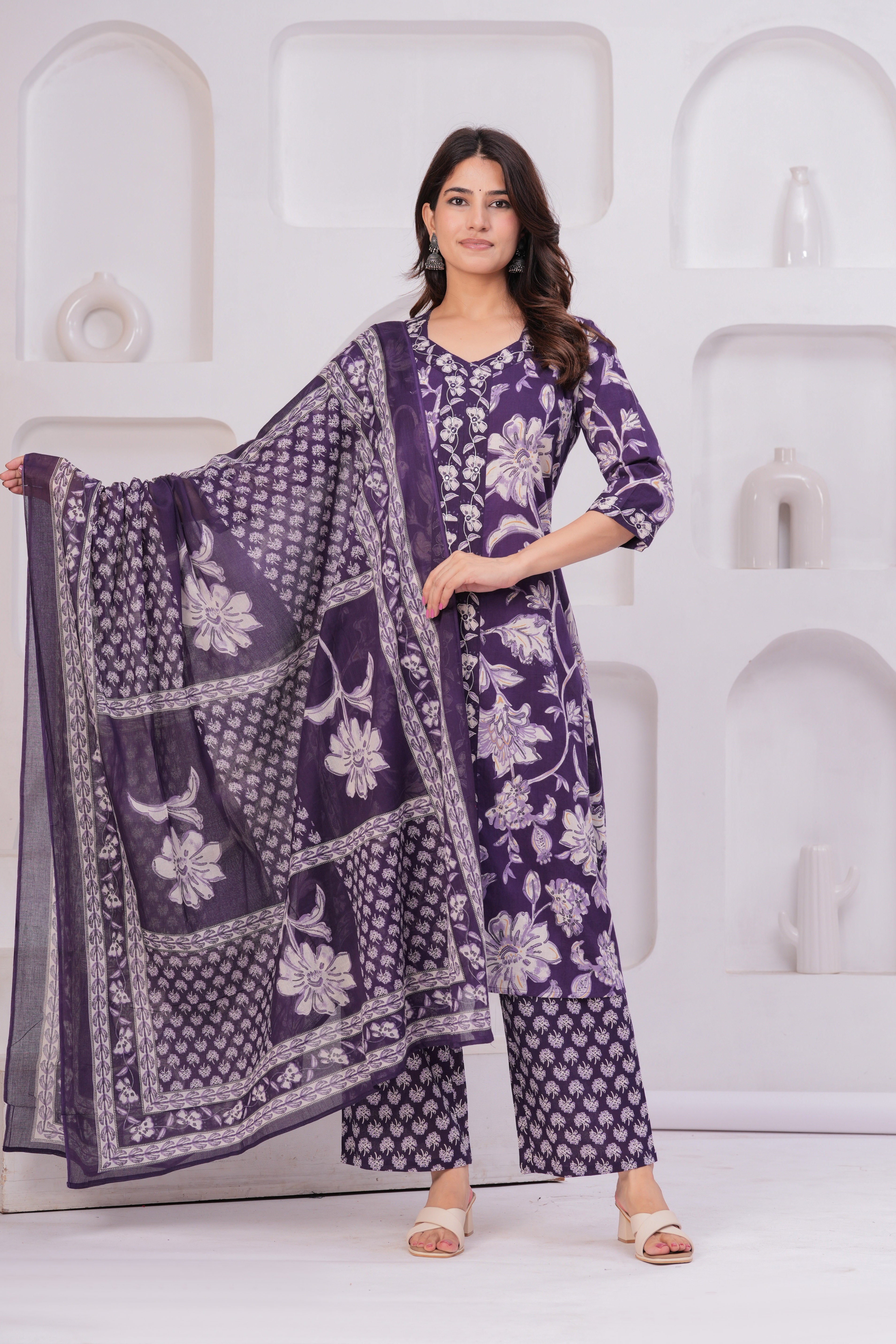 Classic Jaipuri Cotton Suit – 60×60 Fabric with Elegant Embroidery
