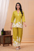 Floral Discharge Printed Cotton Co-ord Set