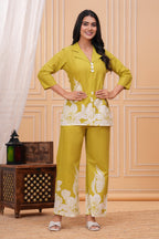 Floral Discharge Printed Cotton Co-ord Set