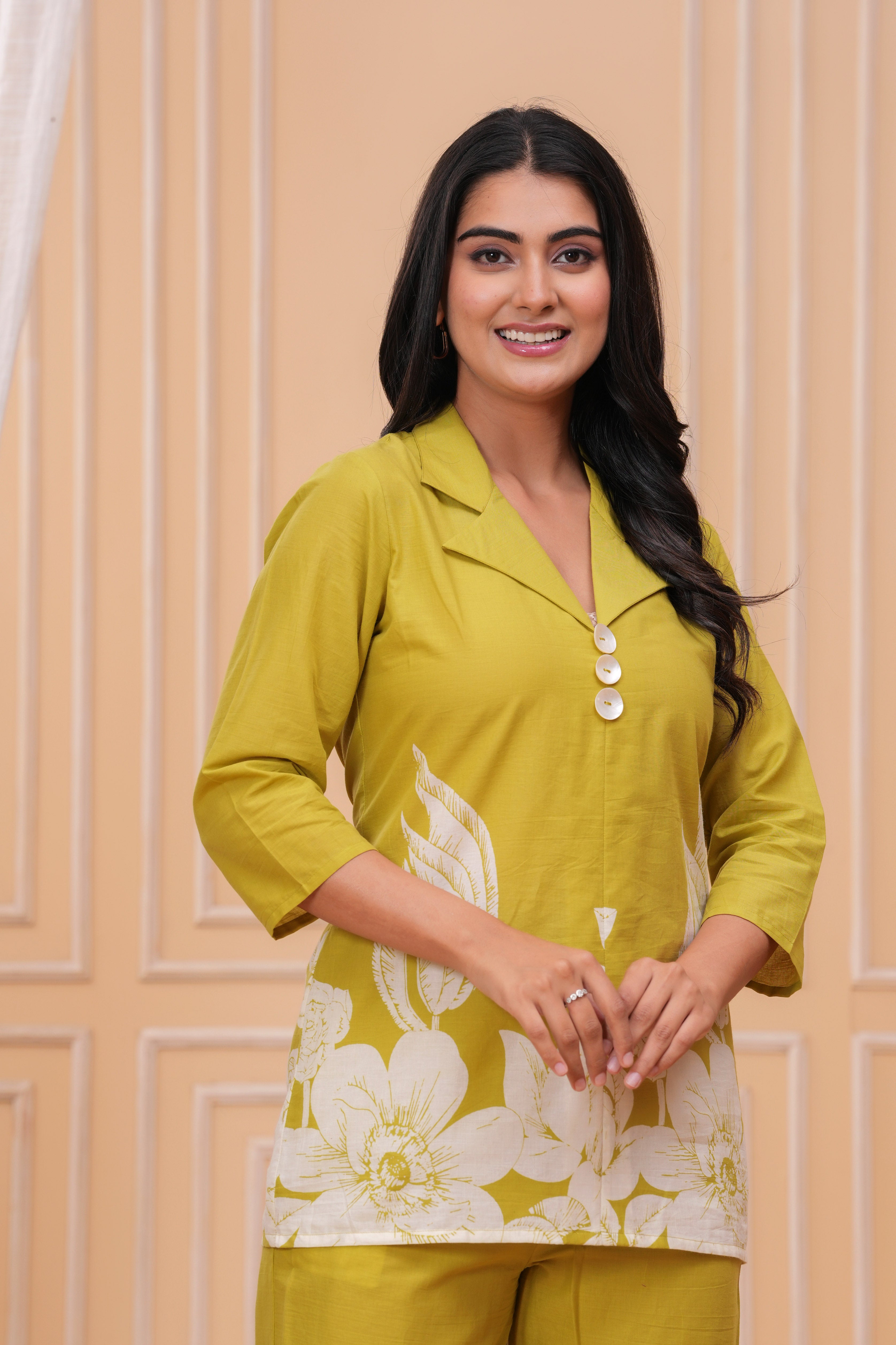 Floral Discharge Printed Cotton Co-ord Set