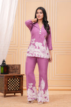 Floral Discharge Printed Cotton Co-ord Set