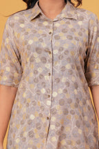 Shiny Leaf Foil Printed Rayon Co-ord Set