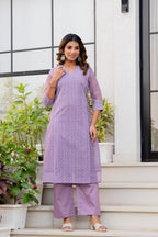 Special Edition: Premium Fancy Razzo Lucknowi Chikankari Kurti with Cotton Silk Pant & Embroidered Dupatta