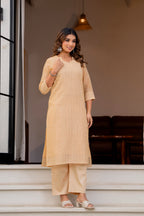 Special Edition: Premium Fancy Razzo Lucknowi Chikankari Kurti with Cotton Silk Pant & Embroidered Dupatta