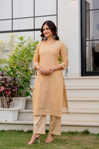 Zarizaara Special Edition:Premium Fancy Razzo Lucknowi Chikankari Kurti with Cotton Silk Pant & Embroidered Dupatta
