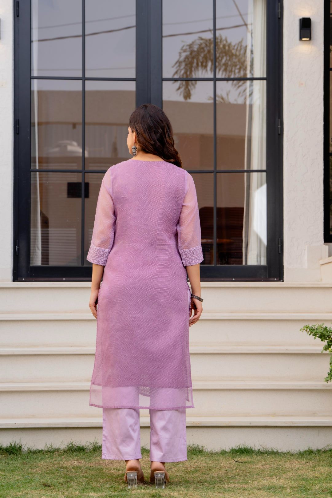 Zarizaara Special Edition:Premium Fancy Razzo Lucknowi Chikankari Kurti with Cotton Silk Pant & Embroidered Dupatta