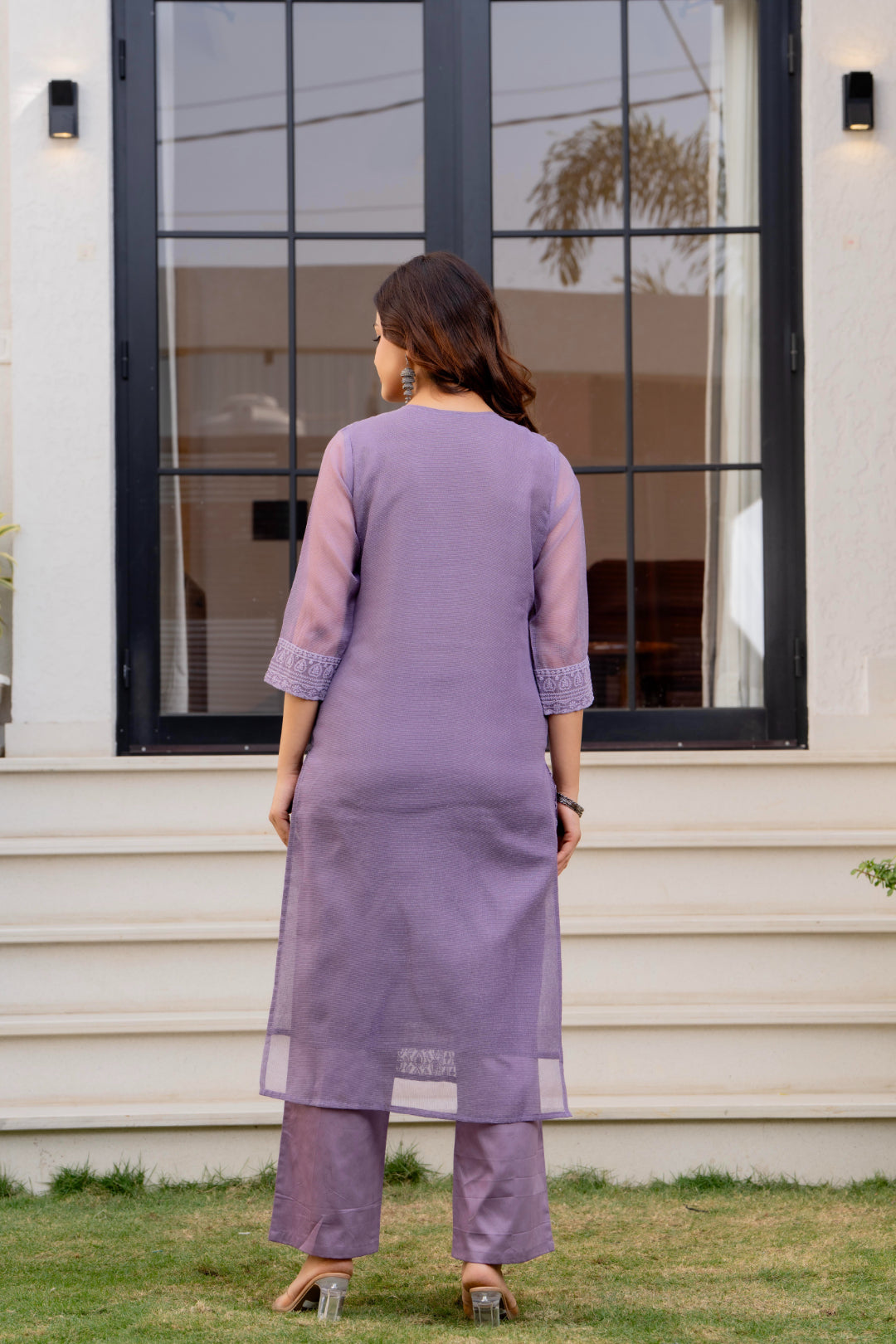 Zarizaara Special Edition:Premium Fancy Razzo Lucknowi Chikankari Kurti with Cotton Silk Pant & Embroidered Dupatta