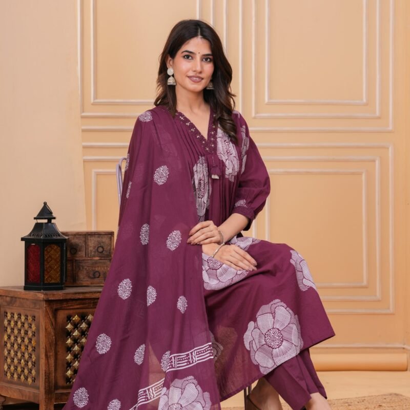 Three Piece Cotton Suit Zarizaara